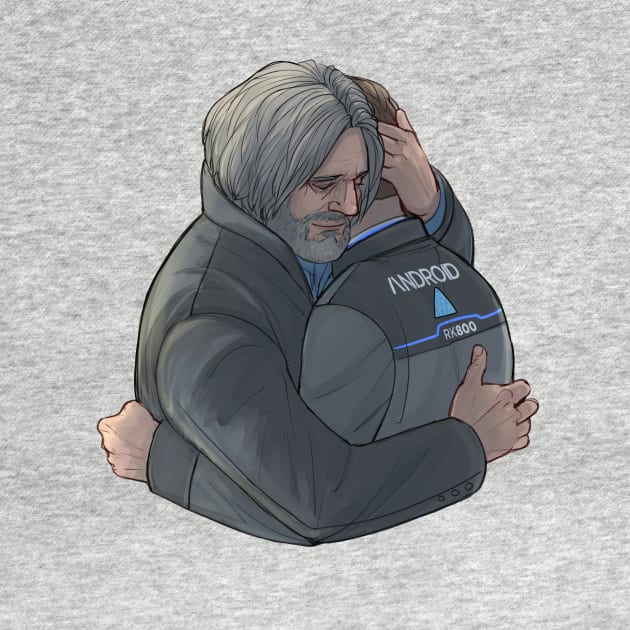 Hank and Connor hug by Julientel89